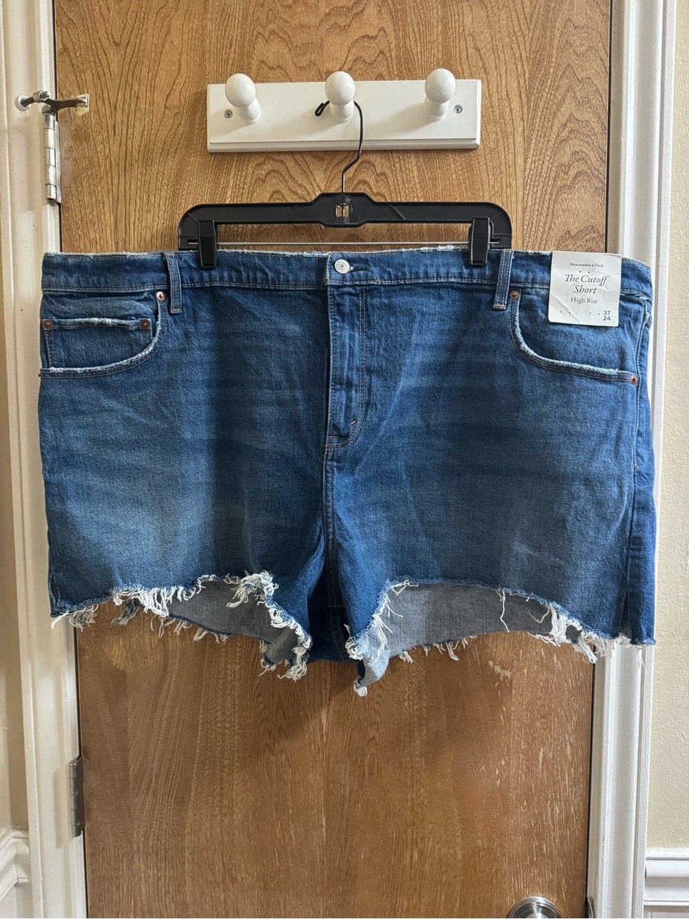 Abercrombie & Fitch Plus The Cutoff Shorts High Rise Distressed 37/24 (24) Denim